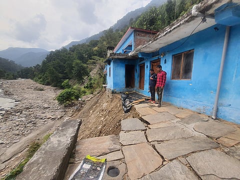 उत्तराखंड के चमोली जिले के गांव फाली लगा साउनटनोला में तबाही का दृश्य। फोटो : राजू सजवान