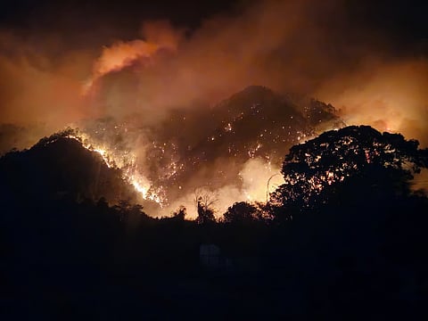 अरुणाचल प्रदेश की लोहित घाटी में 9,500 फीट से अधिक ऊंचाई पर हवाई अग्निशमन अभियान चलाए जा रहे हैं।
@IAF_MCC / X (पूर्व में ट्विटर)