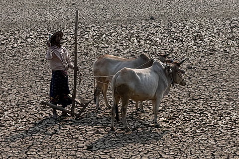 सूखे में बारिश की राह ताकता किसान; प्रतीकात्मक तस्वीर: आईस्टॉक