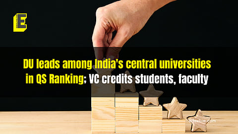 Securing the top position among central universities in India, DU leapt to the seventh spot this year