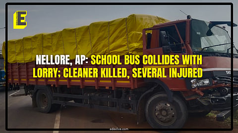 School bus collides with lorry in Nellore