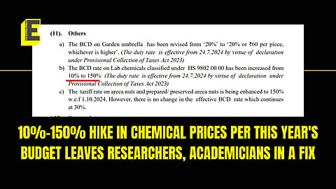 Duty rates hiked in lab chemicals
