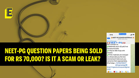 It is being claimed that the leaked material will be provided to students one day before the test