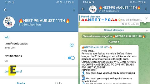 Screenshots from the Telegram channel