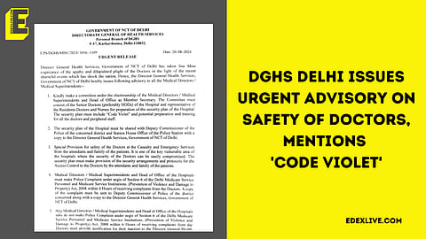 The notice issued an advisory for all the medical directors/medical superintendents 