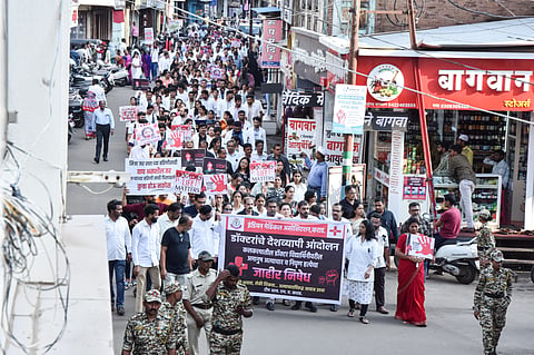 Visuals from one of the protests 