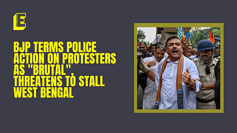 According to Adhikari, the Kolkata Police had sent out around 8,000 officers to stop the non-violent students from demonstrating.