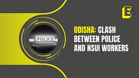 This happened during a protest outside the Odisha assembly