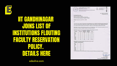 IIT Gandhinagar joins list of institutions flouting faculty reservation policy. Details here