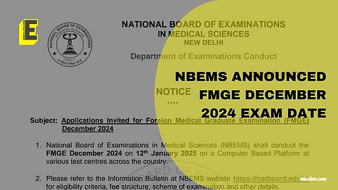 FMGE December 2024 exam to be held on January 12, 2025; registrations begin today