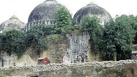The site of Babri Masjid in Ayodhya, before its demolition in 1992