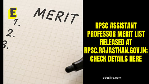 RPSC assistant professor merit list released