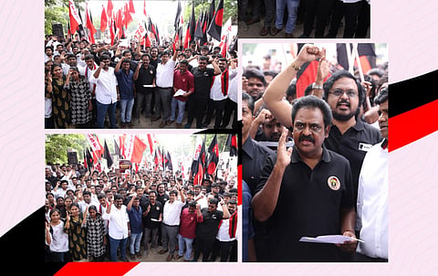 During the protests 