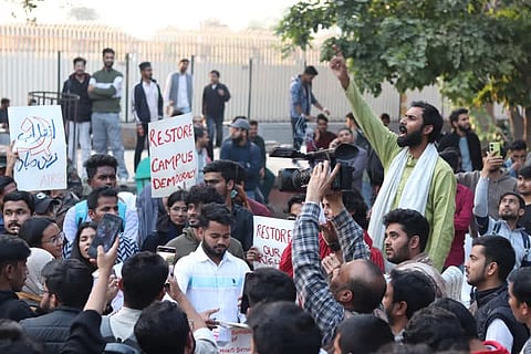 Visuals from Jamia students' protest