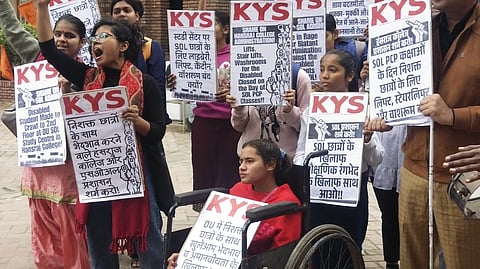 Visuals from protest held by student group KYS