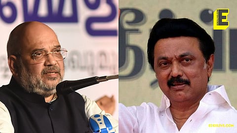 File photo of Amit Shah and MK Stalin