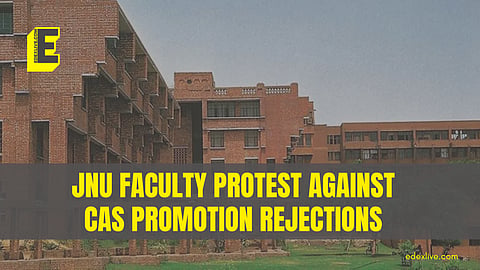 The protest was organised by the JNU Teachers’ Association (JNUTA)