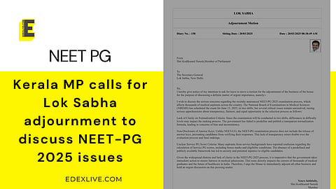 Kodikunnil Suresh, a Member of Parliament (MP) from Kerala, submitted a notice in the Lok Sabha