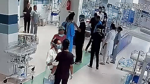The altercation inside the NICU was captured on CCTV, and the video is now viral on social media

