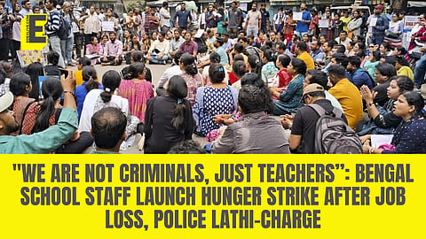 Following a recent Supreme Court judgment began a relay hunger strike today, Thursday, April 10, outside the West Bengal School Service Commission (SSC) office.