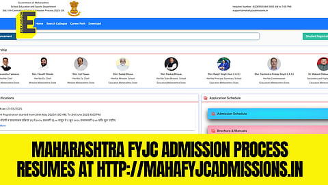 The Maharashtra School Education and Sports Department reopened FYJC admission after a portal crash