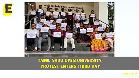 Why are faculty members of TNOU protesting? 