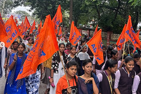 ABVP members at the protest
