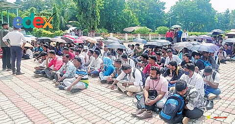 Students at Berhampur University protest over hostel fee hike