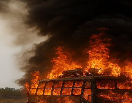 Children safe after school van catches fire in Rajasthan