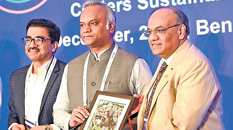 Panchayat Raj minister Priyank M Kharge at the 8th ASSOCHAM Smart Data Centers & Cloud Infrastructure Conclave 2025 in Bengaluru on Wednesday.