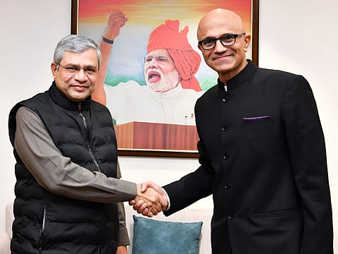 Ashwini Vaishnaw discusses AI, tech collaboration with Microsoft CEO Satya Nadella