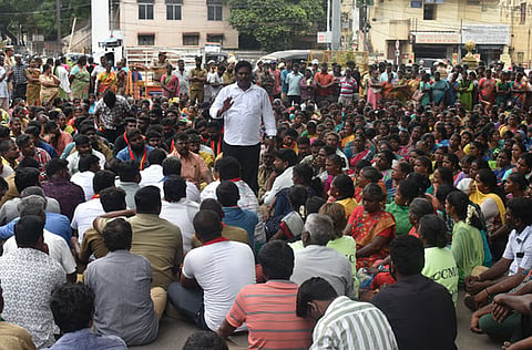Sanitary workers protesting for job security detained in Coimbatore 
