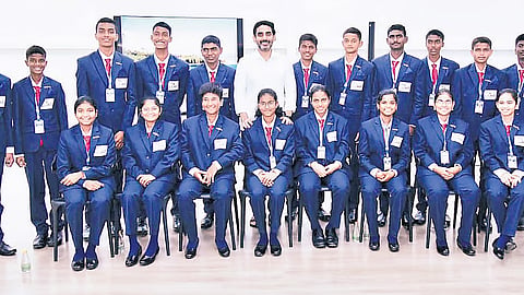 Minister for IT Nara Lokesh formally launched the Everest Base Camp expedition of students with special needs at his camp office on Tuesday