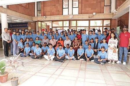 Education Ministry flags off group of 56 students for science event in Japan