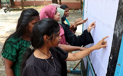 Students seeing Plus Two Examination Exam Result 
