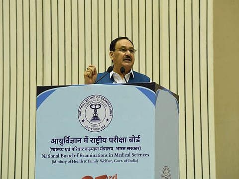 Union Health Minister JP Nadda addresses 23rd convocation ceremony of NBEMS in New Delhi