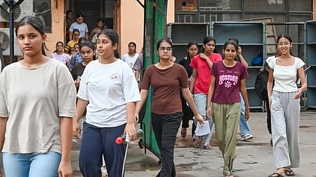New Delhi: Aspirants of the Common University Entrance Test (CUET-UG) leave an examination center after appearing for the exam at Sarita Vihar in New Delhi on Saturday, May 30, 2026. (Photo: IANS/Wasim Sarvar)