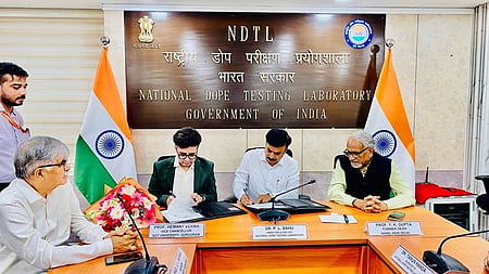 National Dope Testing Laboratory signs MoU to advance sports science, anti-doping research and athlete welfare (Credit: PIB)