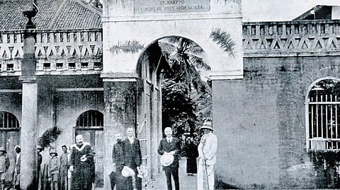 A 200-year-old photograph recorded on the website of St Joseph’s Boys Higher Secondary School, Kozhikode.