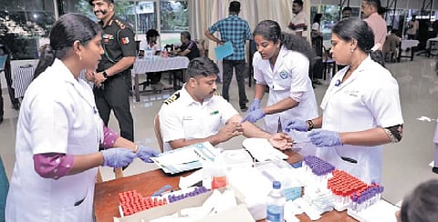 The medical camp organised by 1999 alumi batch of Sainik School, Kazhakootam