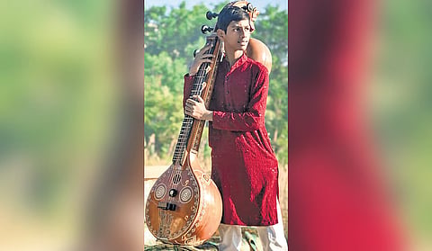 Meet Vajraamshu, the youngest resident veena player at the Gnana Saraswati temple in Telangana