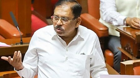 Bengaluru: Karnataka Home Minister G. Parameshwara addresses the Assembly during the Budget Session at Vidhana Soudha, in Bengaluru on Thursday, March 12, 2026. (Photo: IANS)