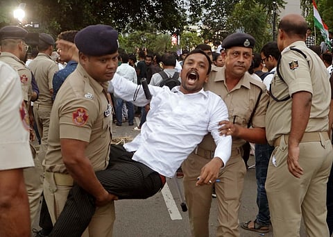 Congress holds candlelight march in Patna, demands Education Minister Dharmendra Pradhan’s resignation over NEET paper leak
