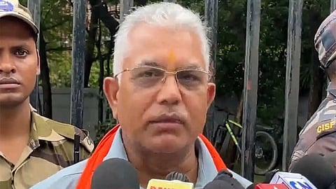 "Question paper leaked three times in Punjab without a word being said": Dilip Ghosh targets Arvind Kejriwal