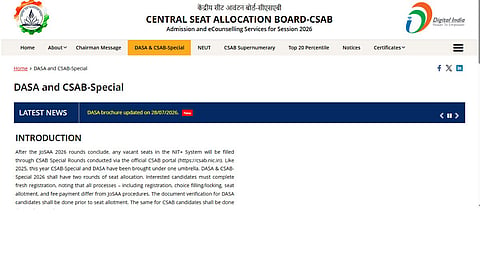 CSAB Round 1 Seat Allotment Result 2026 5 important instructions to follow
