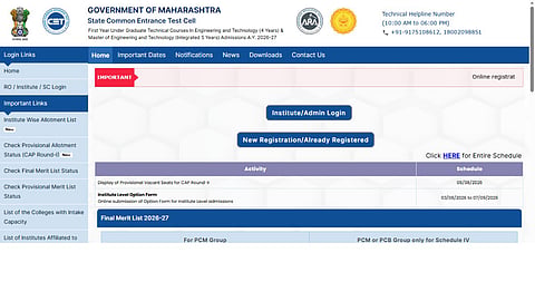 MHT CET CAP Round 2 Option Form 2026