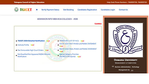 TG ICET web Options 2026