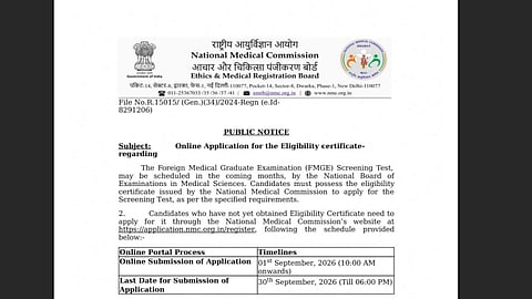 NMC Reopens Eligibility Certificate Application for FMGE 2026