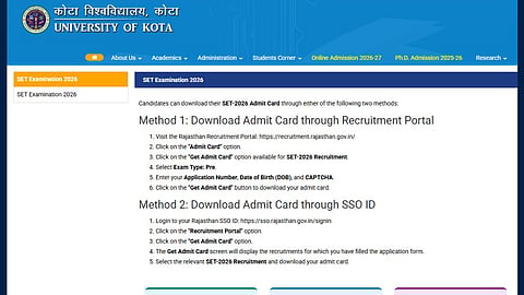 Rajasthan SET 2026 exam day instructions