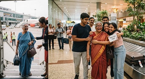 Grandmother's first trip to the airport 